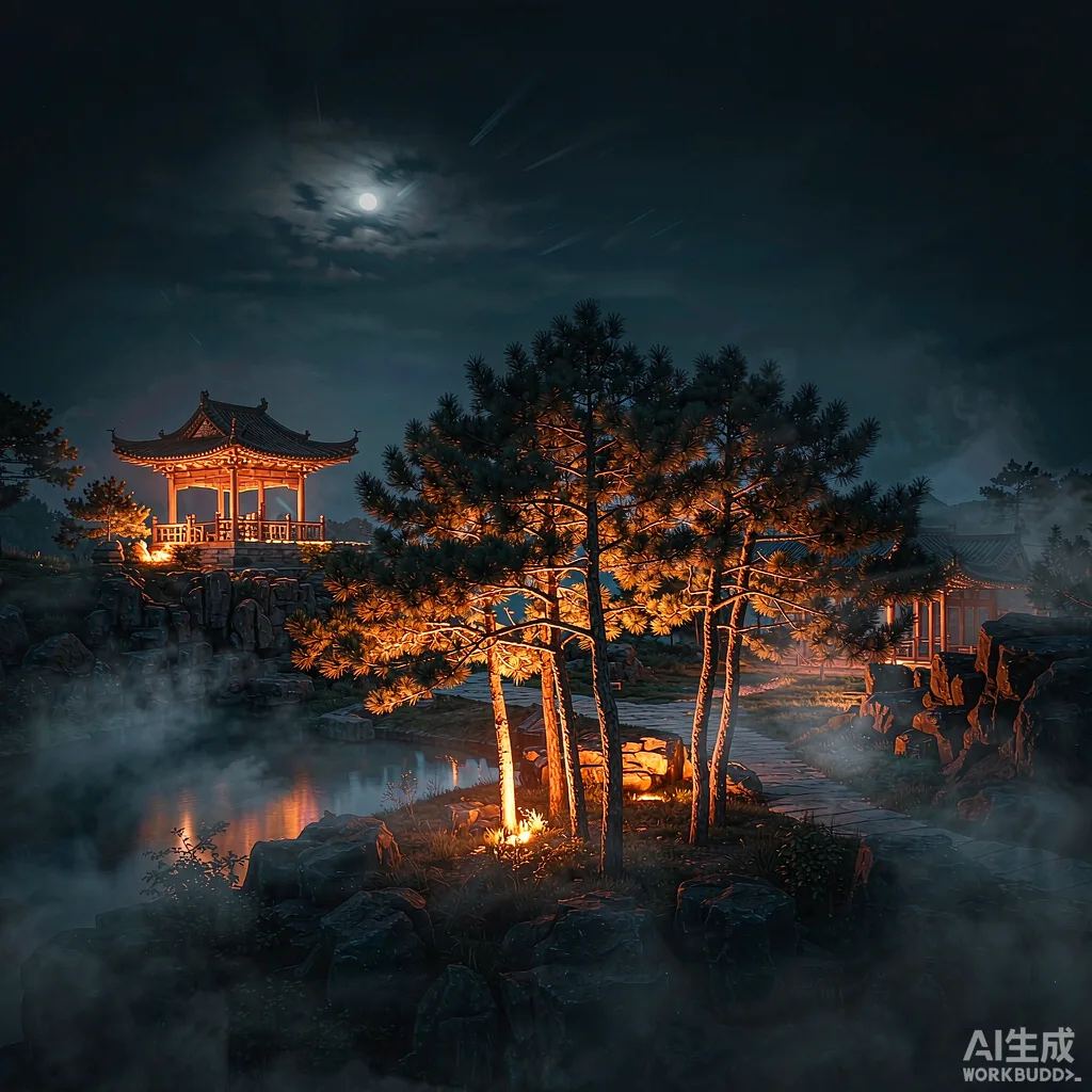 明月山景区夜景亮化